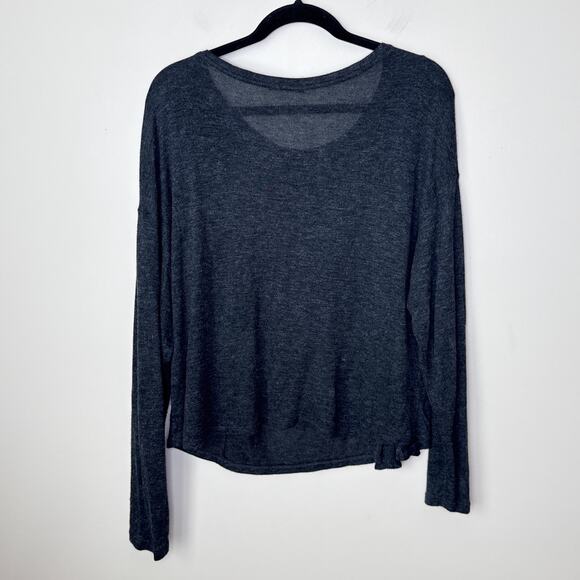 Zara Women's Black Heather Long Sleeve Lightweight Bow Ties Sweater Size‎ XL - Picture 4 of 5